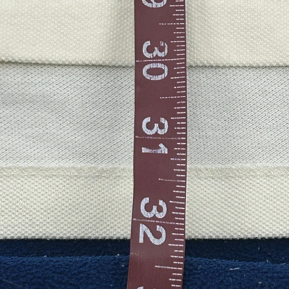 Polo Ralph Lauren Polo Shirt Mens XXL Cream Long Sleeve Pique Cotton Pony Logo